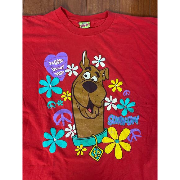 VTG 1998 Hanna Barbera Cartoon Network Scooby-Doo floral graphic t-shirt XL - Picture 2 of 8